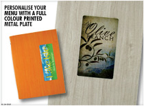 Metal Plate - Personalise your menu with a full colour printed metal plate