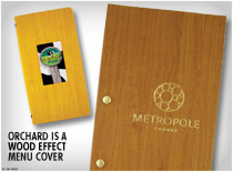 Wood Effect - Orchard is a wood effect menu cover