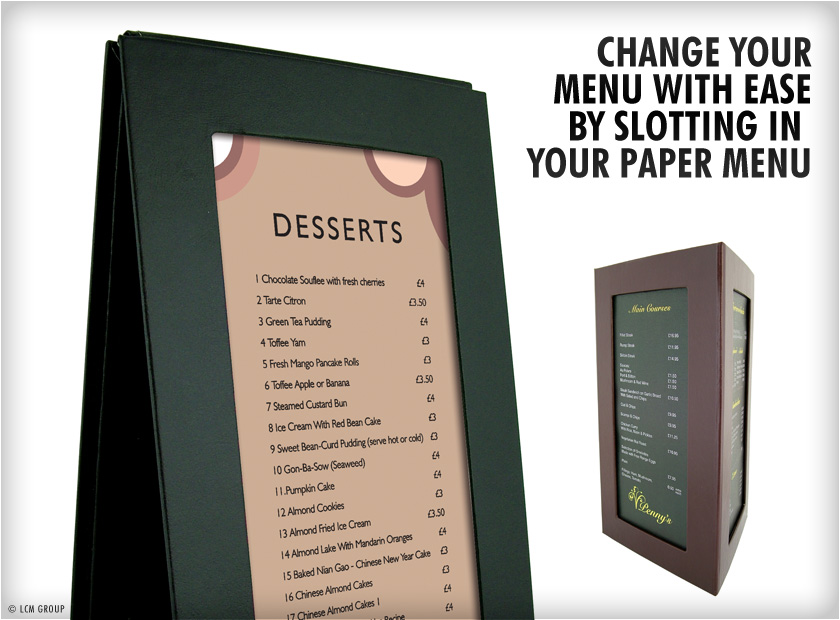 Restaurants Lisbon Table Top Menus Menu Printing UK