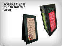 Easy to Clean Menus with available in a variety of sizes colours
