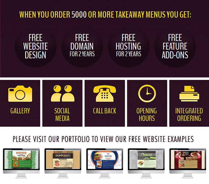 takeaways a4 menus u fold